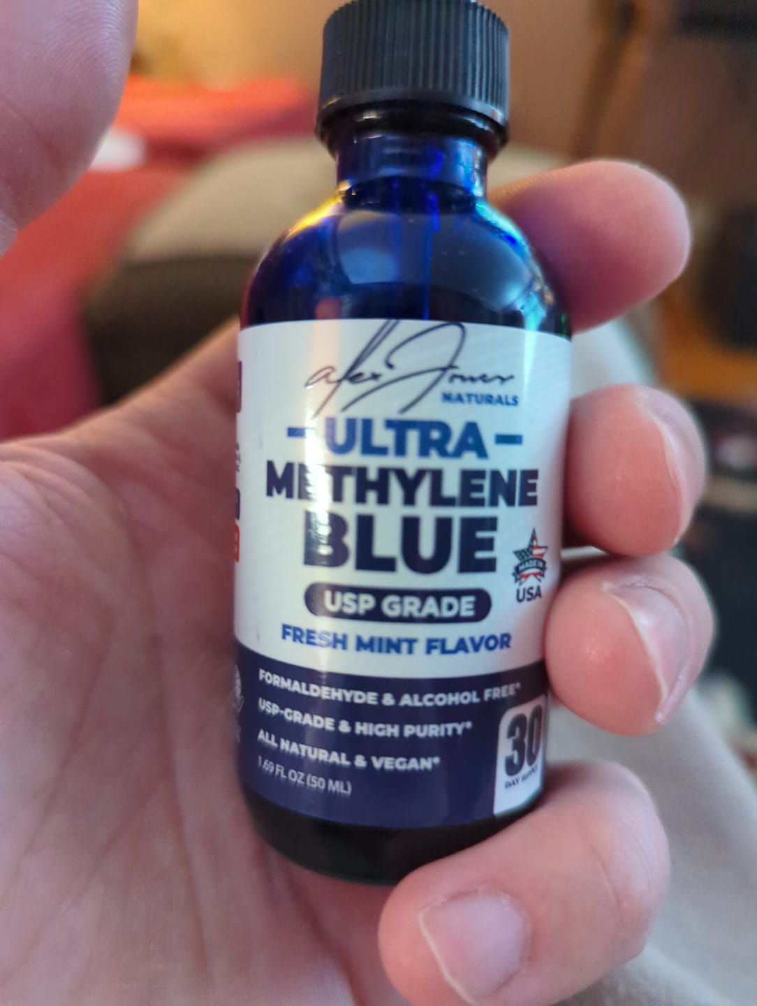 Customer photo review of Ultra Methylene Blue - Fresh Mint Flavor (50mL) (30 Servings)