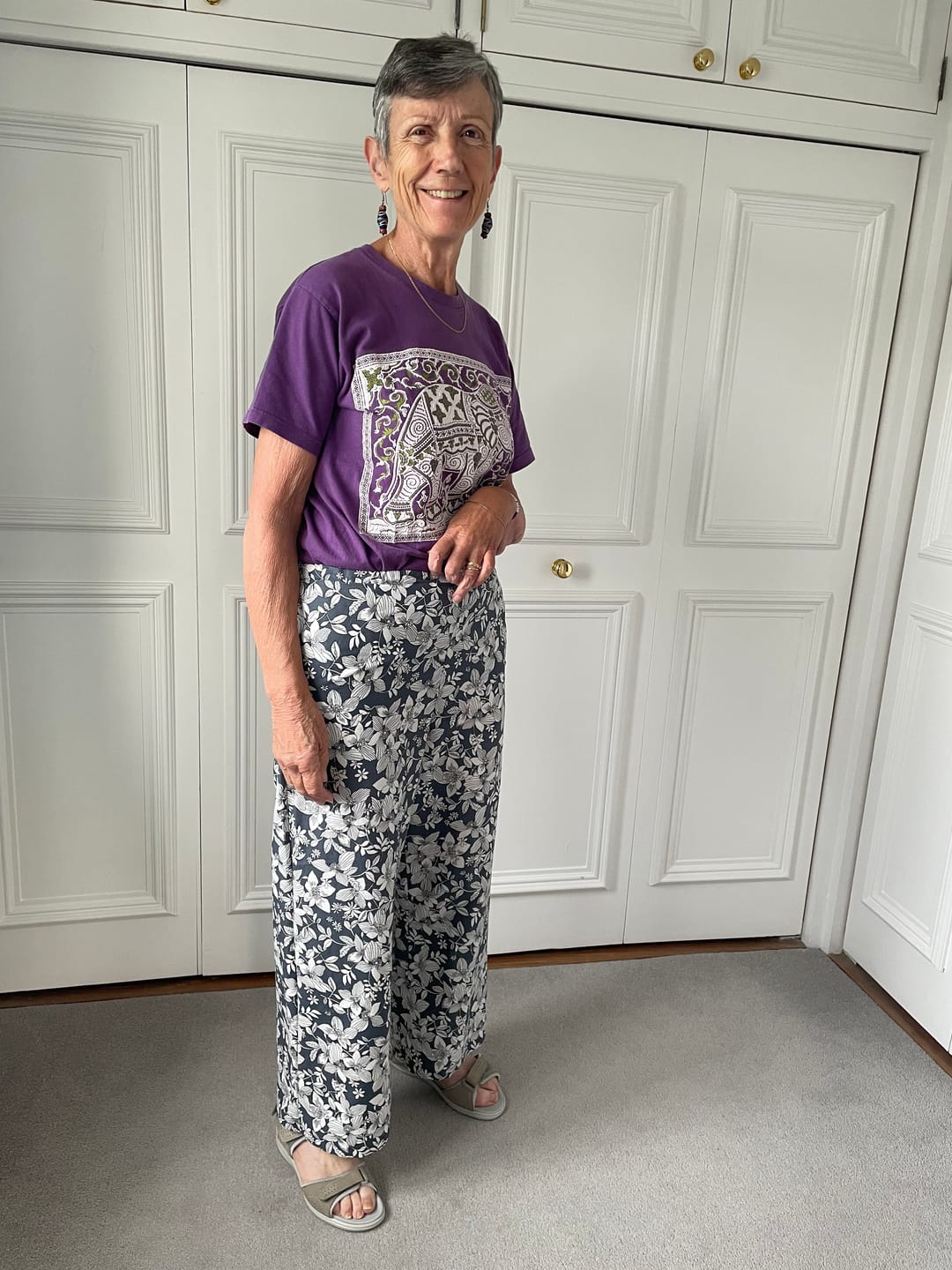 Customer photo review of Large Sketched Flowers Cotton Poplin Fabric