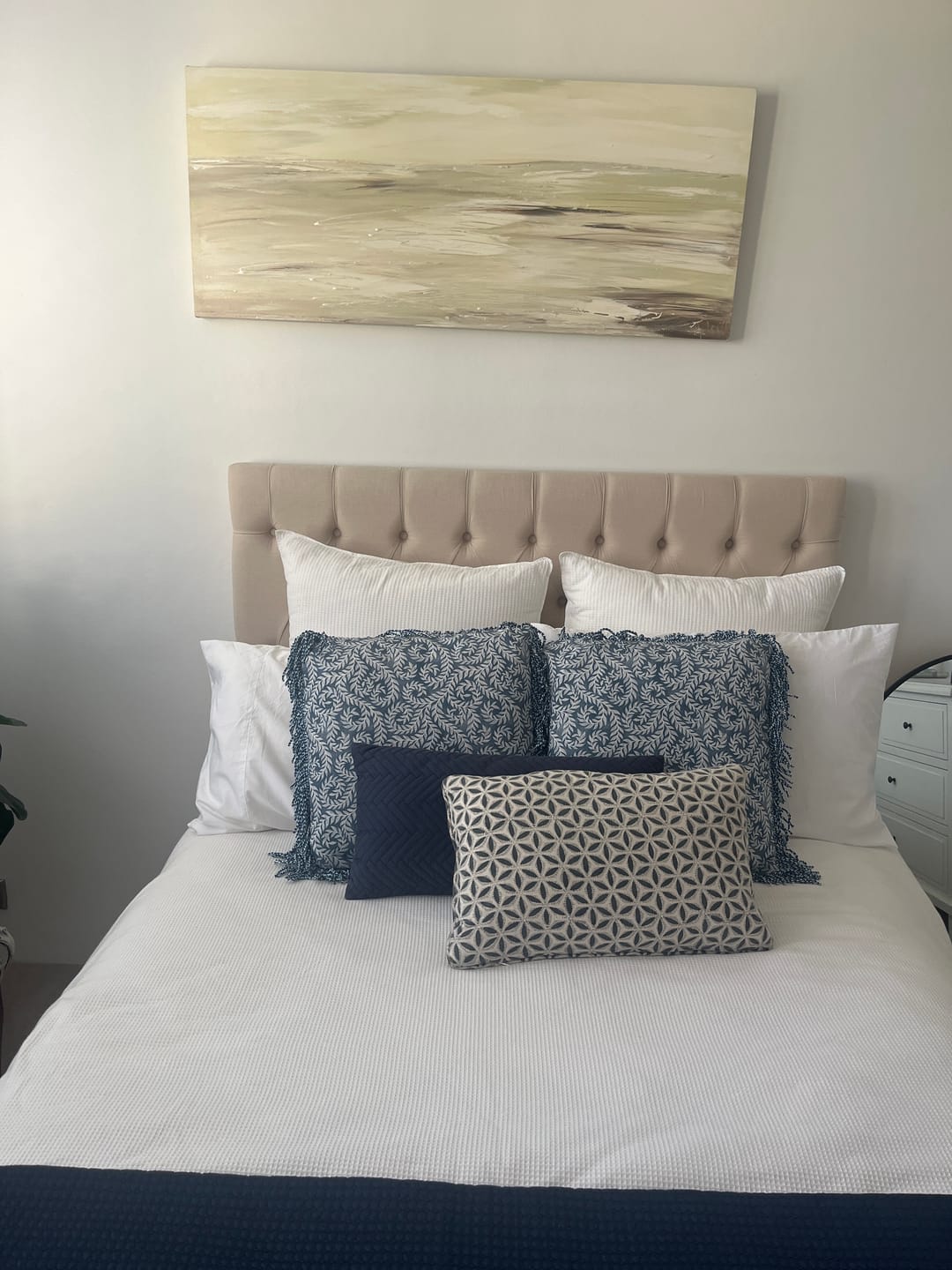 Customer photo review of Bullion Fringe Bleu Vine Cushion Cover 50x50cm