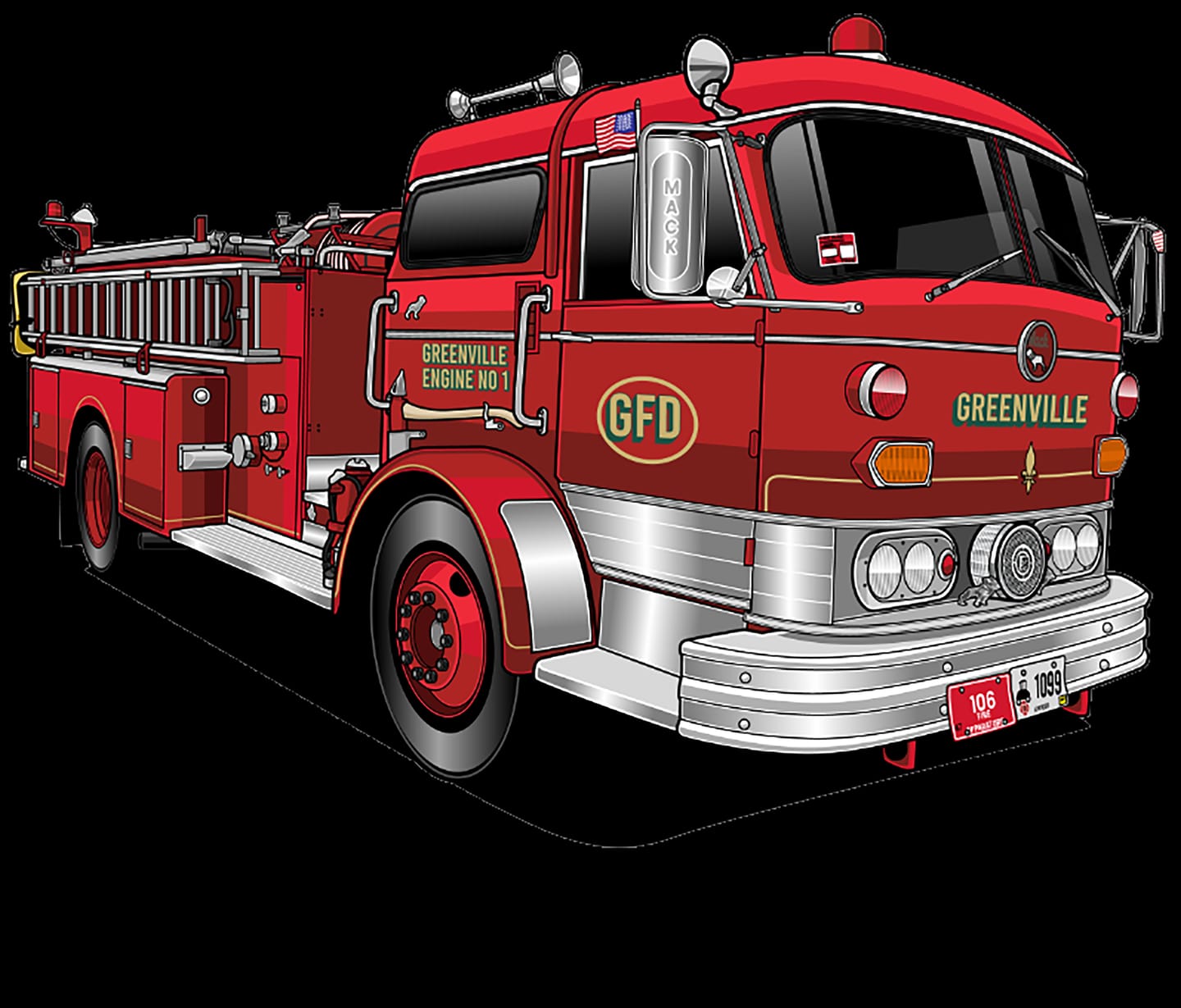 Customer photo review of Custom Drawing Style Fire Trucks and First Responder Vehicles