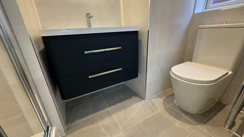 Customer photo review of Hudson Reed Solar Wall Hung 800mm Cabinet & Basin - Indigo Blue