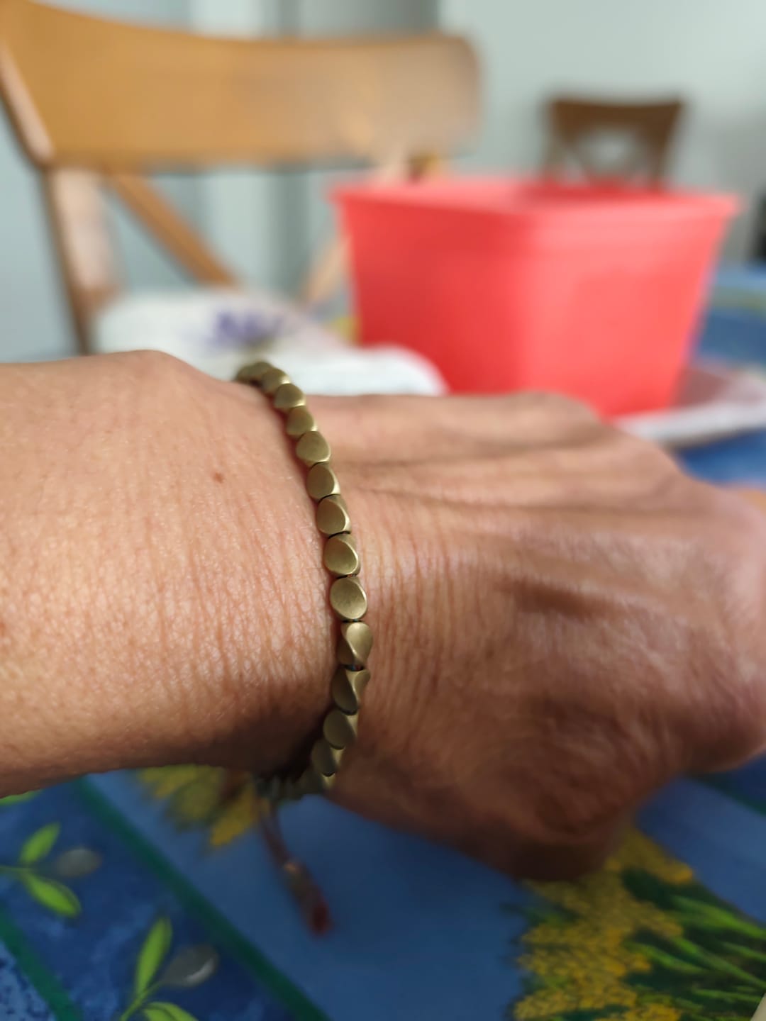 Customer photo review of Bracelet Tibétain en Perles de Cuivre