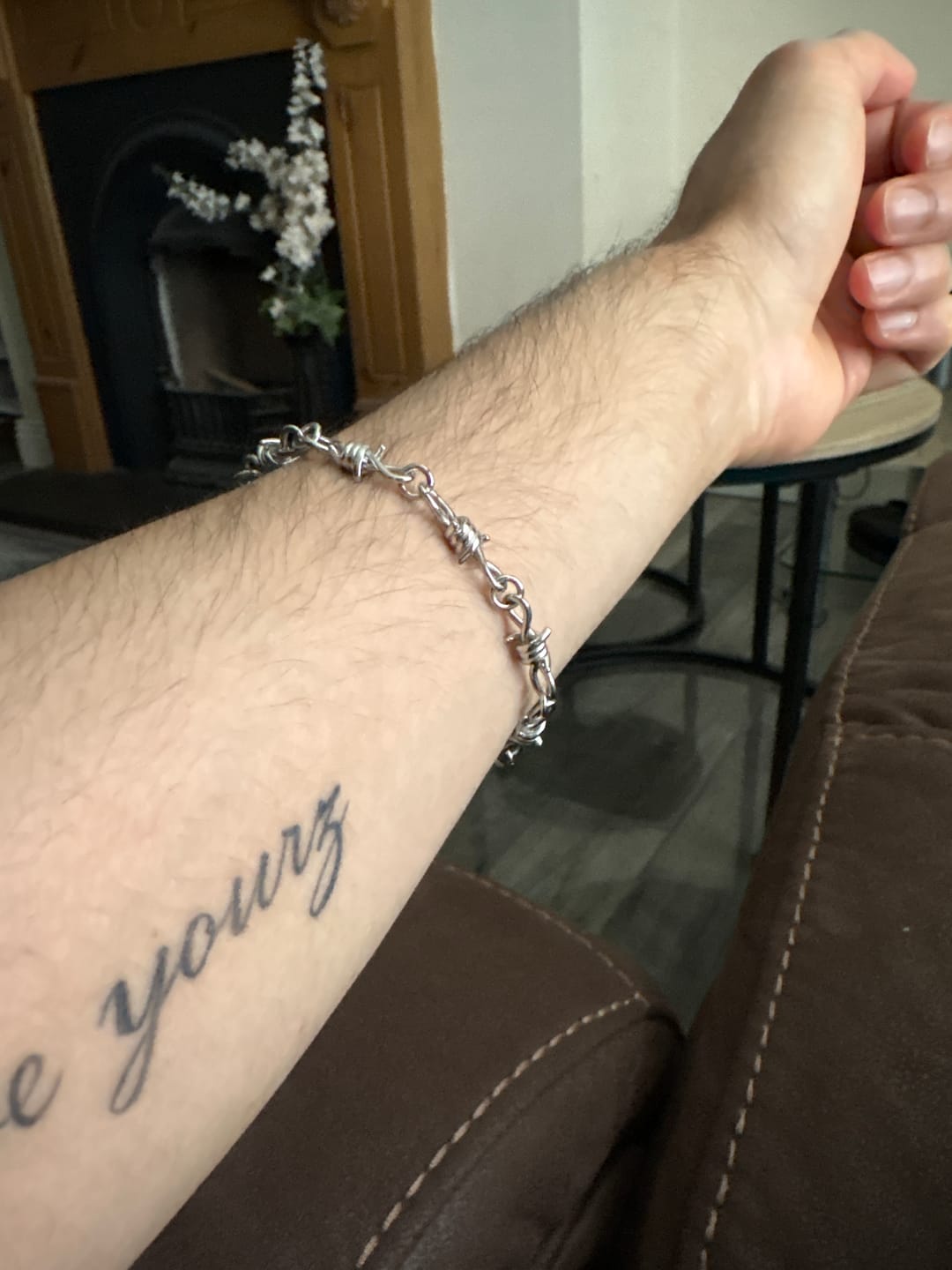 Customer photo review of Barbed Wire Bracelet (Silver)