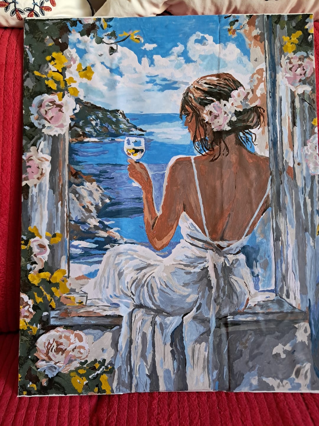 Customer photo review of Wine by the Waves | Paint by Number