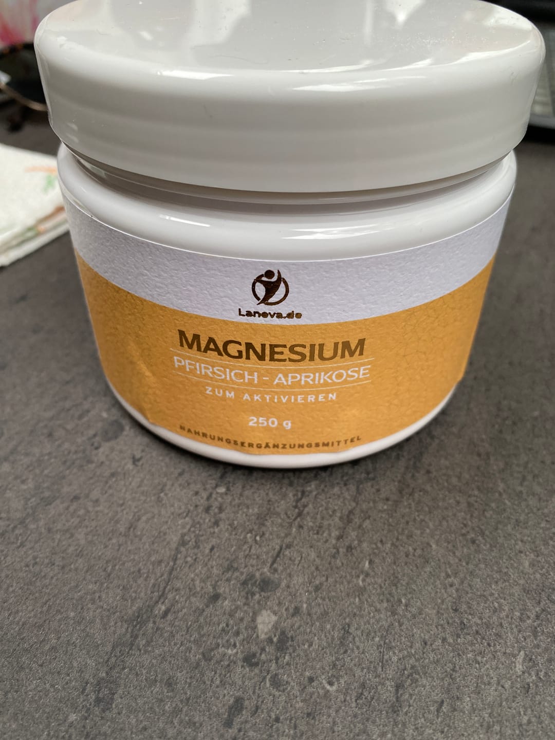 Customer photo review of Ionisches Magnesium **Pfirsich-Aprikose** 250g Dose