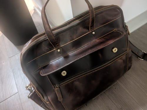 Customer photo review of Crazy Horse Handmade Buffalo Leather Briefcase