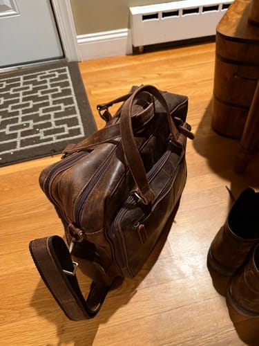 Customer photo review of Vintage Buffalo Business Briefcase Bag