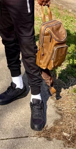 Customer photo review of Buffalo Crazy Horse Leather Sling Bag