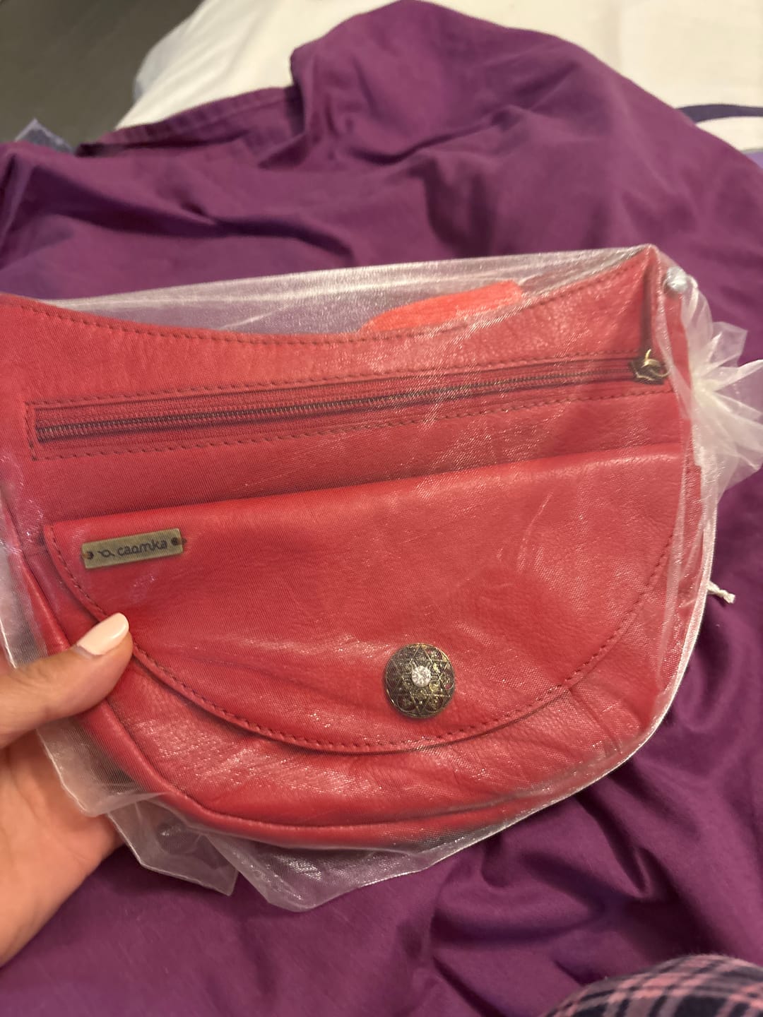 Customer photo review of Riñonera Luna "Special Red Luxury" Silver · Piel · Pieza Exclusiva Núm. 18789