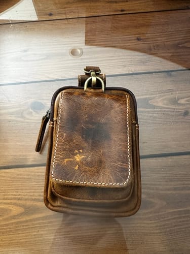 Customer photo review of Vintage Buffalo Leather Belt Pouch