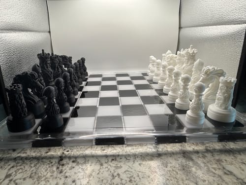 Customer photo review of 14.5x14.5x0.5" Medium Chess Board Silicone Mold With 1.5" Squares