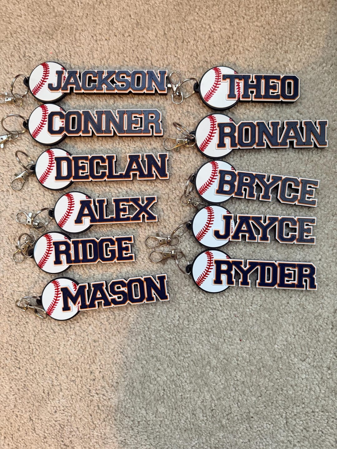 Customer photo review of Personalized Baseball Bag Tag - Team and Player Gift