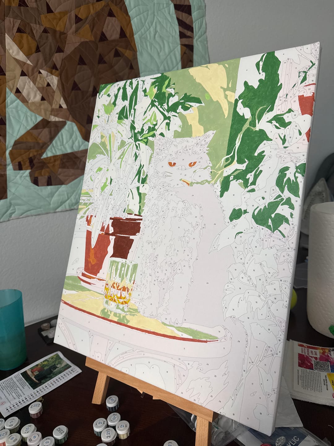 Customer photo review of Grumpy cat | Paint by Number