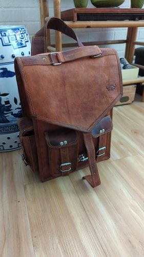 Customer photo review of Top Grain Leather Backpack