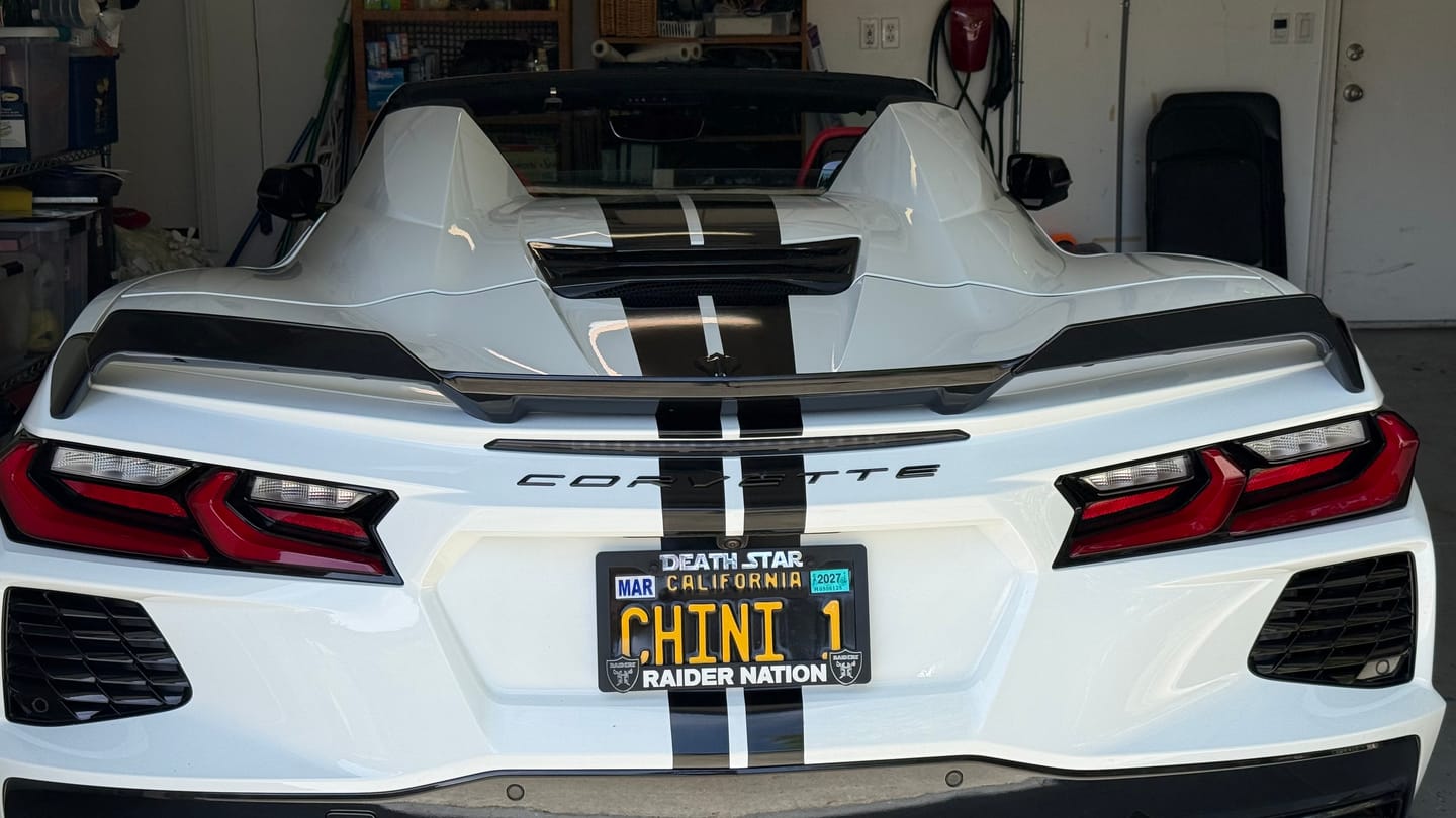 Customer photo review of Z51 Package Corvette C8 Stingray Rear Add-On Wicker Extension