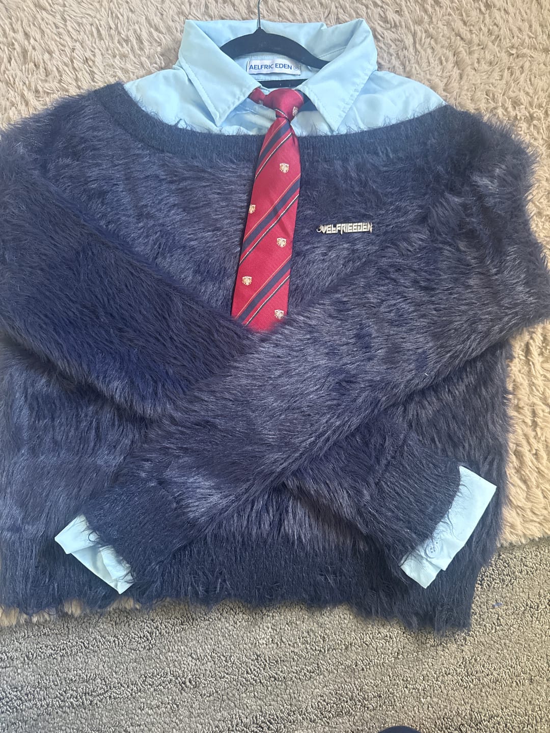 Customer photo review of Aelfric Eden Tie Two Layer Sweater