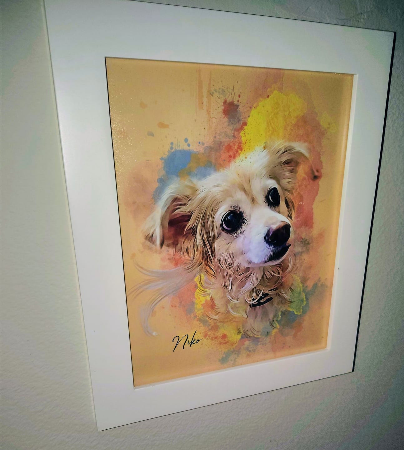 Customer photo review of Watercolor Pet Portrait Wall Art