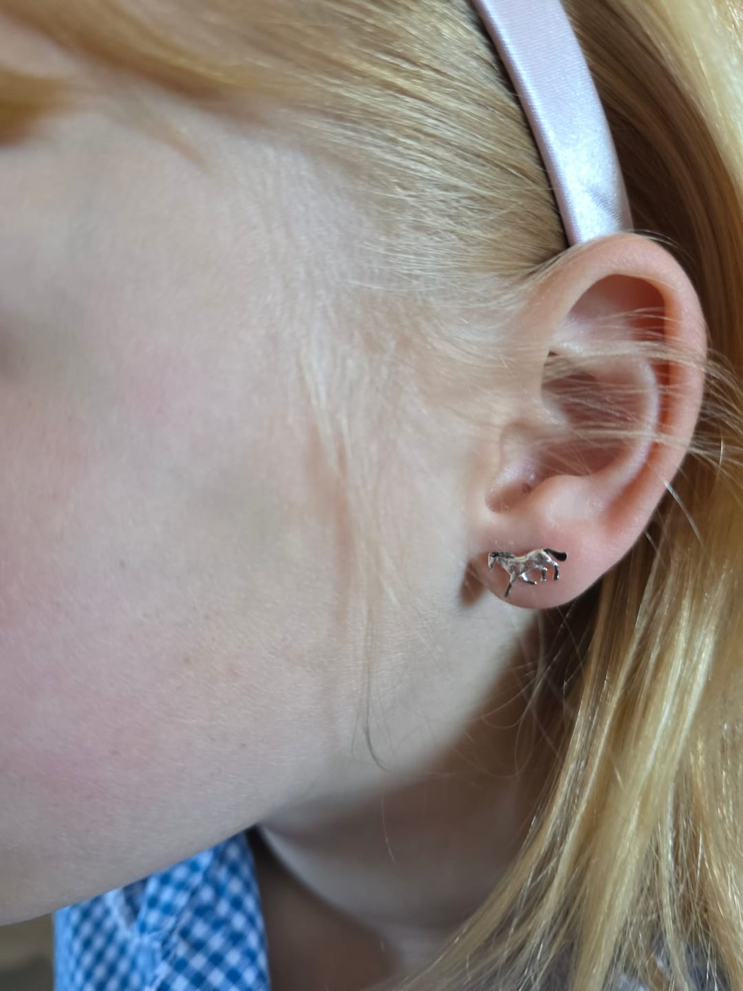 Customer photo review of Exclusive Sterling Silver 'Biscuit' Stud Earrings