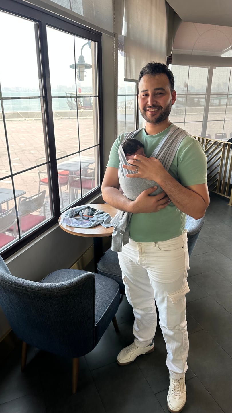 Customer photo review of Momcozy Baby Wrap Carrier
