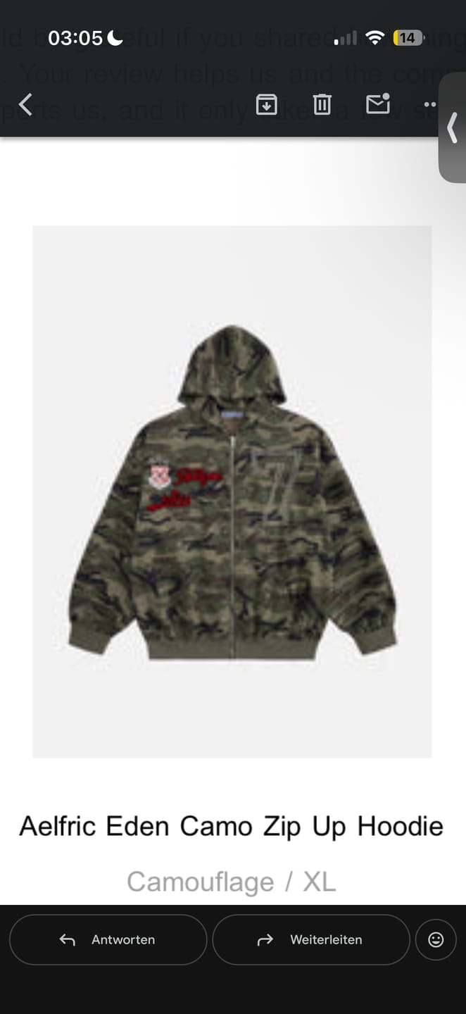 Customer photo review of Aelfric Eden Camo Zip Up Hoodie