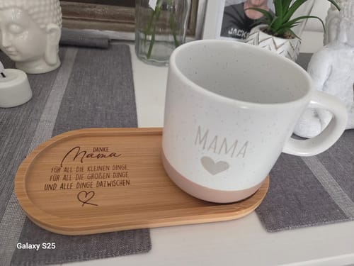 Customer photo review of Geschenkset - Tasse + Tablett - Danke für alles liebe Mama.