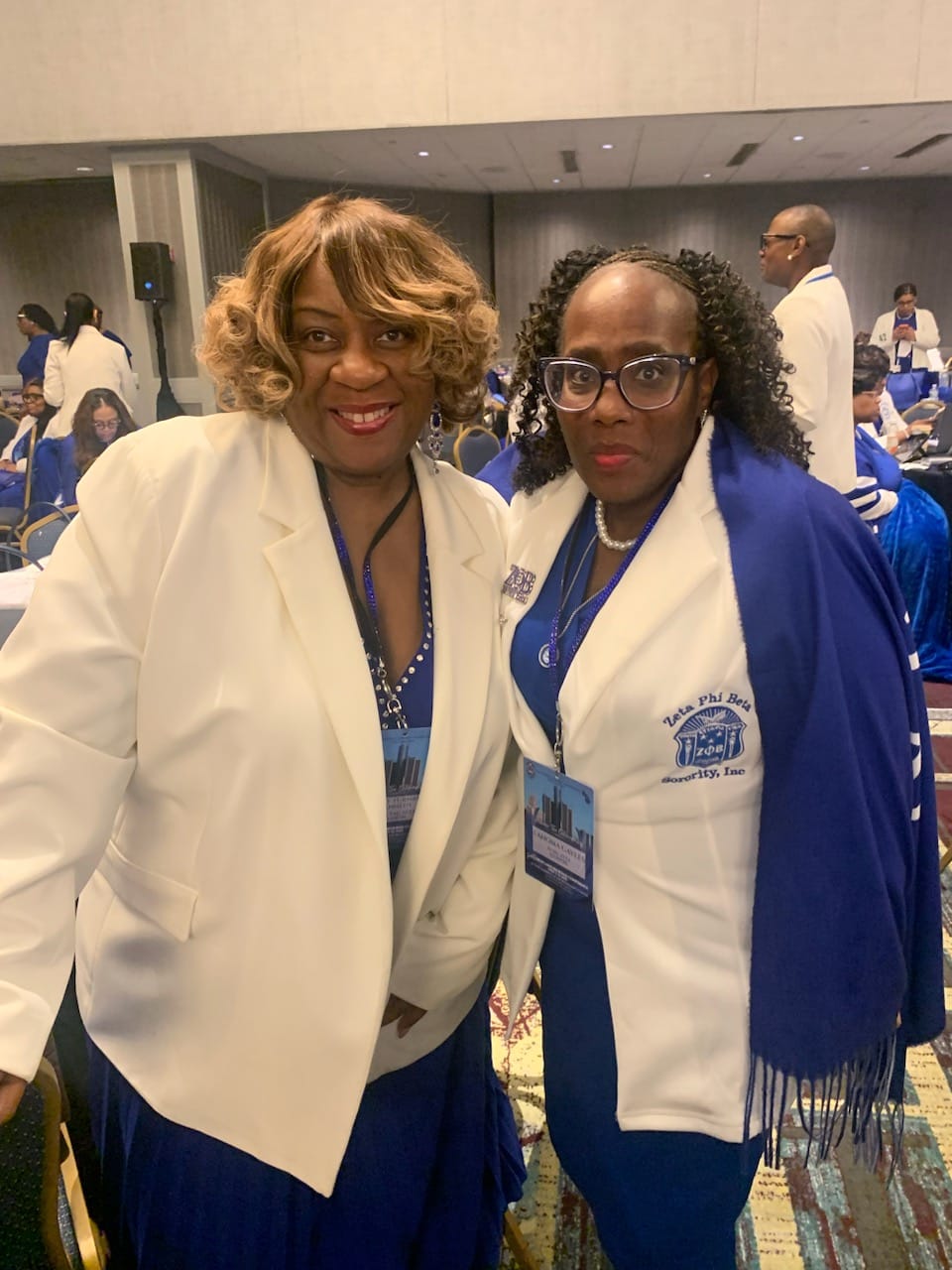 Customer photo review of Zpb Sorority Blue Shield Fashion Shawl Scarf