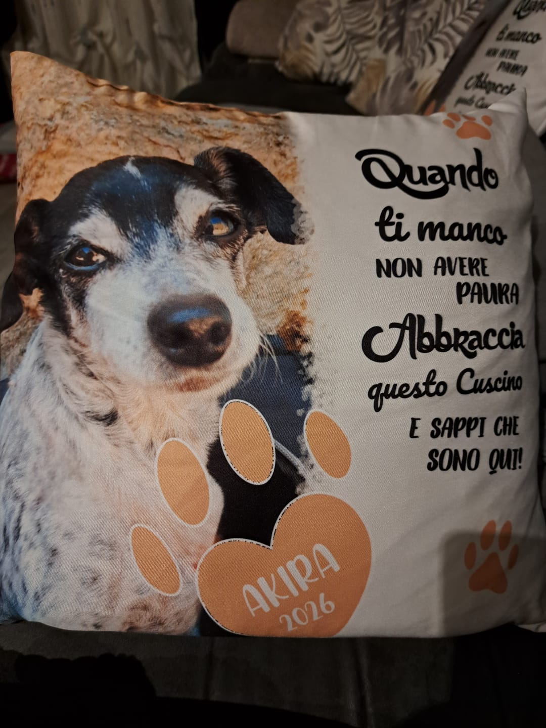 Customer photo review of Quando ti manco - Cuscino personalizzato