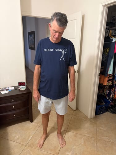 Customer photo review of No Golf Today T-Shirt US