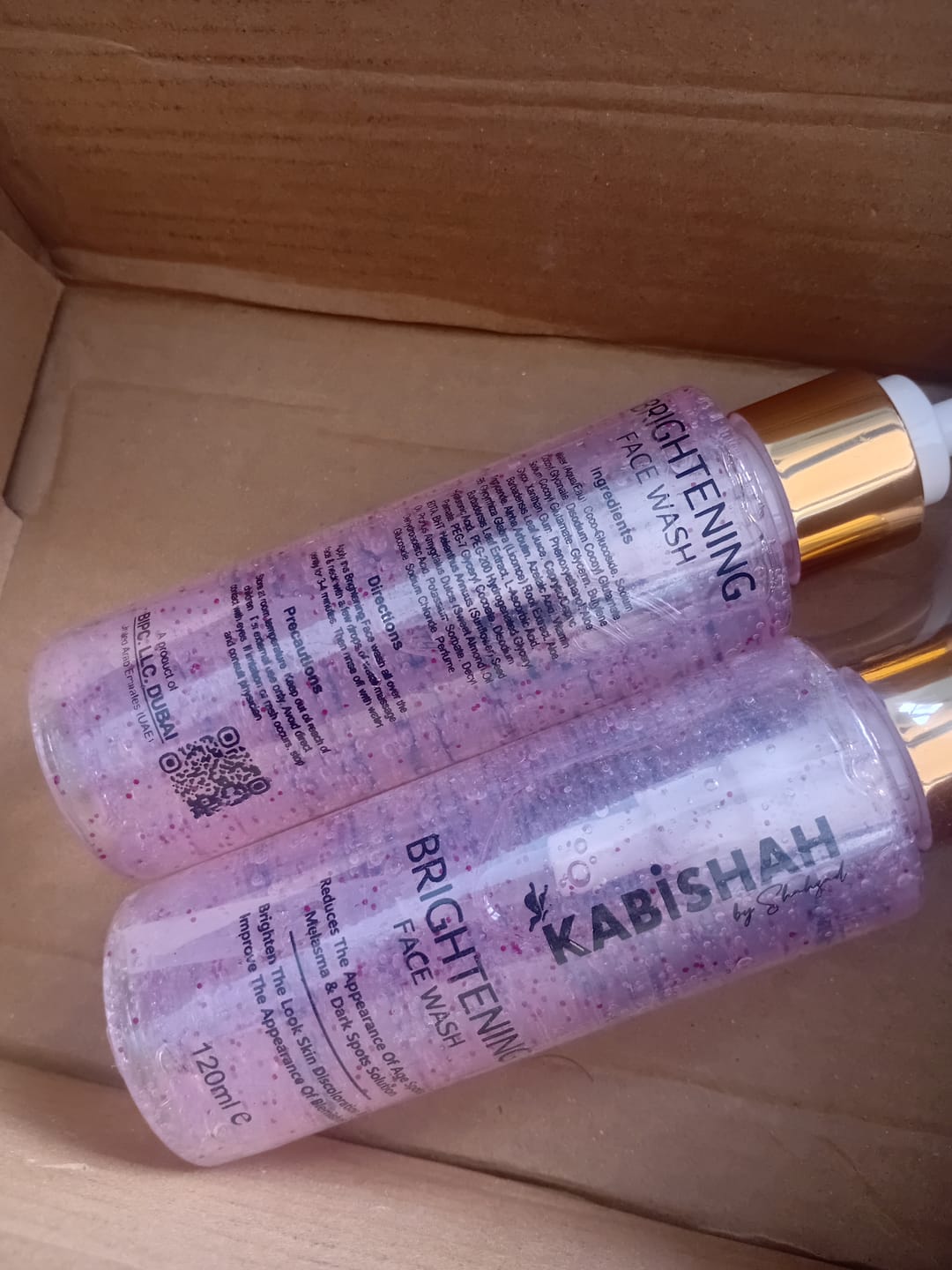 Customer photo review of LuminaBright Whitening Face Wash Double Pack: Duo Glow