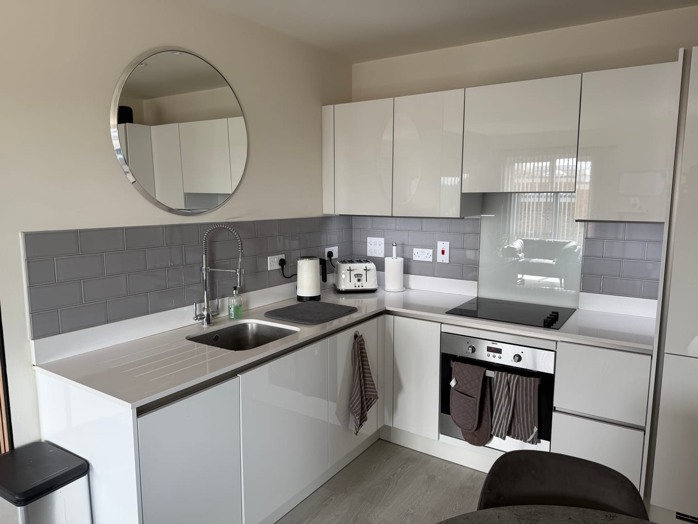 Customer photo review of Devonshire Slate Grey Ceramic Gloss Brick Wall Tile 10x20cm