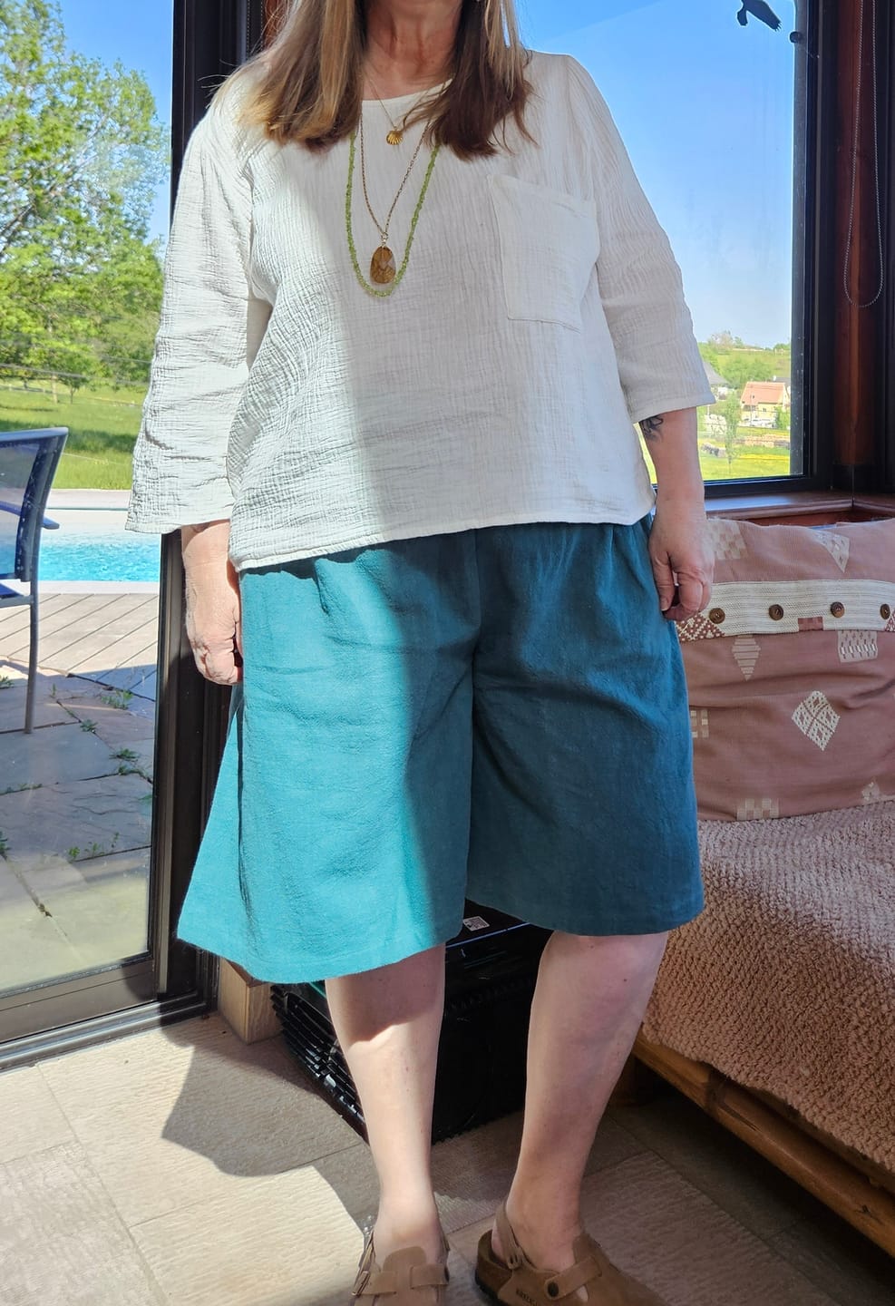Customer photo review of Bermuda Eline - lin stone washed émeraude