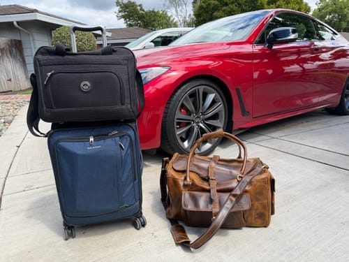 Customer photo review of Retro Buffalo Leather Duffle Bag - Recondite Sepia