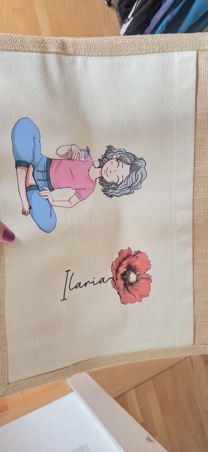 Customer photo review of Beachtime - Borsa da spiaggia personalizzata con fiore