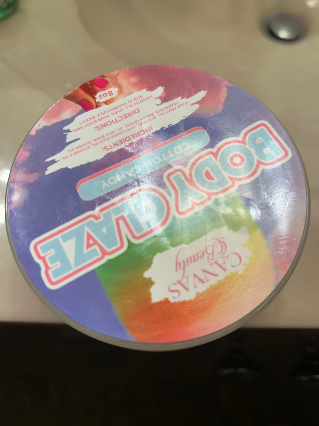 Customer photo review of (NEW) BODY GLAZE: COTTON CANDY