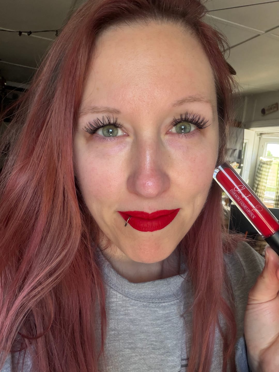 Customer photo review of Evermore Liquid Lipstick: Cuts U Up