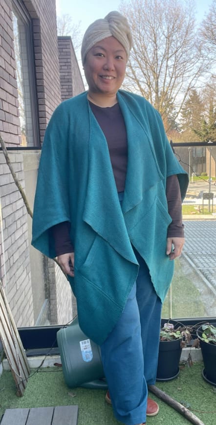 Customer photo review of NEW! JIVA Wool Silk Kimono Air