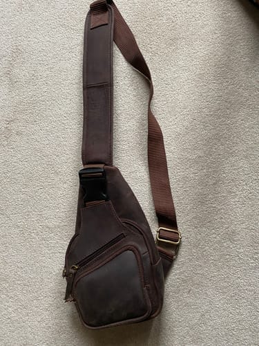 Customer photo review of Buffalo Leather Crossbody Sling bag