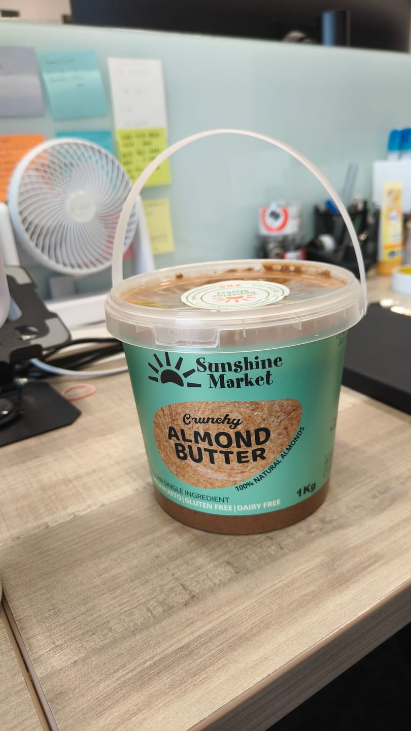 Customer photo review of .Sunshine Market Almond Butter - Crunchy (1kg)