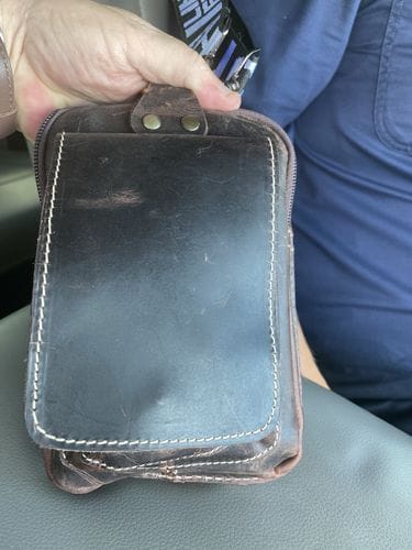 Customer photo review of Vintage Buffalo Leather Belt Pouch