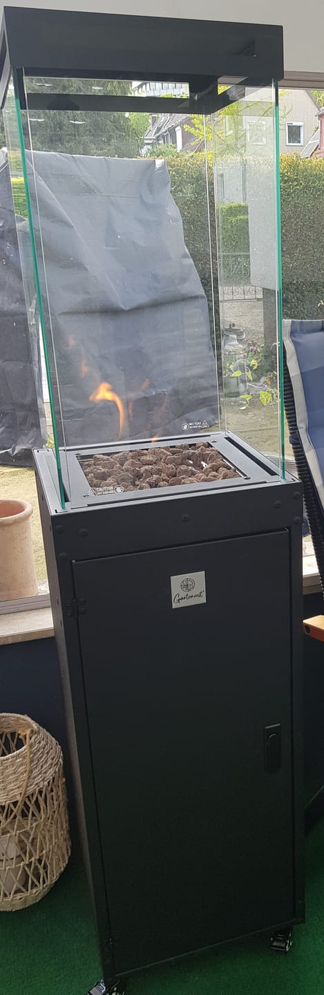 Customer photo review of Gartenzeit® Gas-Terrassenheizer mit Glaszylinder inkl. Abdeckung