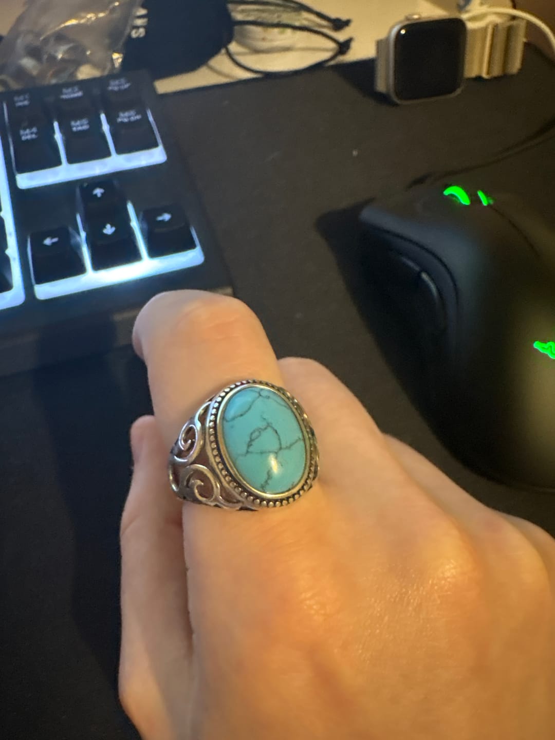 Customer photo review of BLUE EYES. - 925 STERLING SILVER