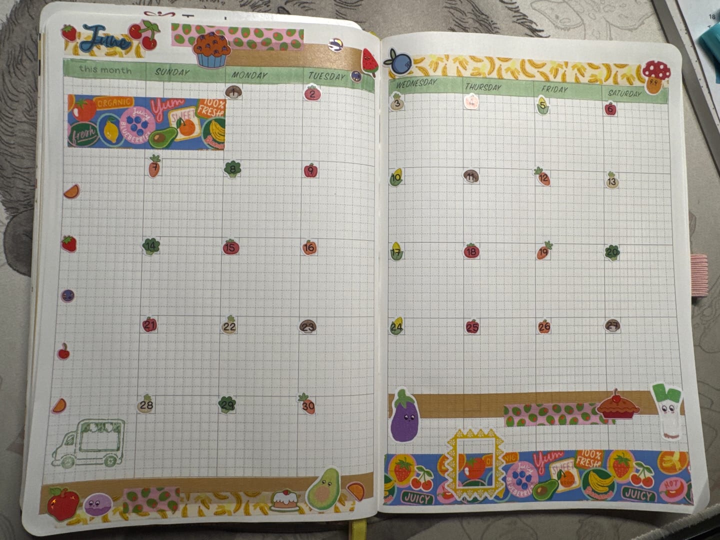 Customer photo review of Numbers - Summer Market Planner Stickers