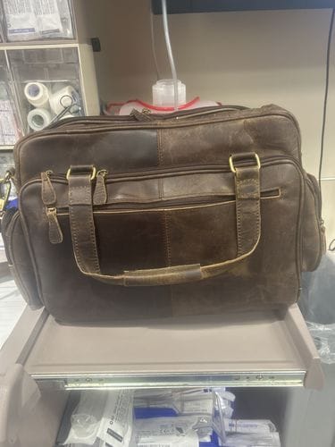 Customer photo review of Vintage Buffalo Business Briefcase Bag