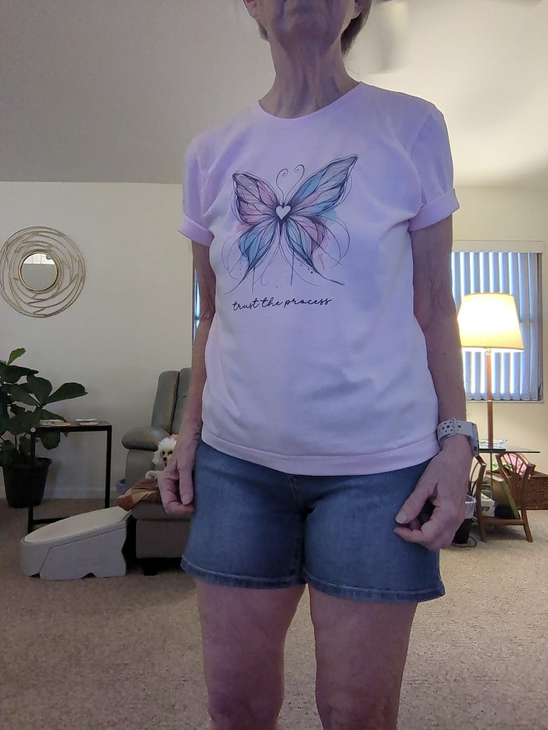 Customer photo review of Trust the Process Butterfly Tee