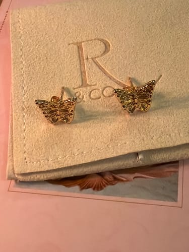 Customer photo review of Butterfly Stud Earrings
