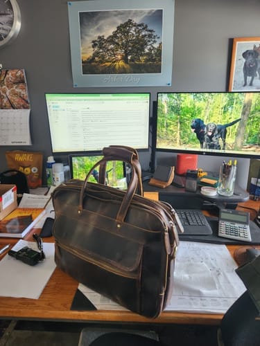 Customer photo review of Crazy Horse Handmade Buffalo Leather Briefcase