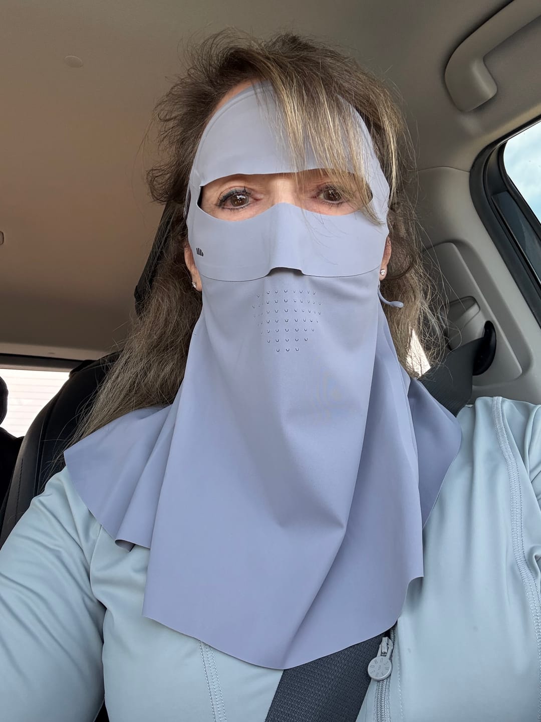 Customer photo review of Women's Lightweight Sun Protection Face Cover UPF 50+ AL207