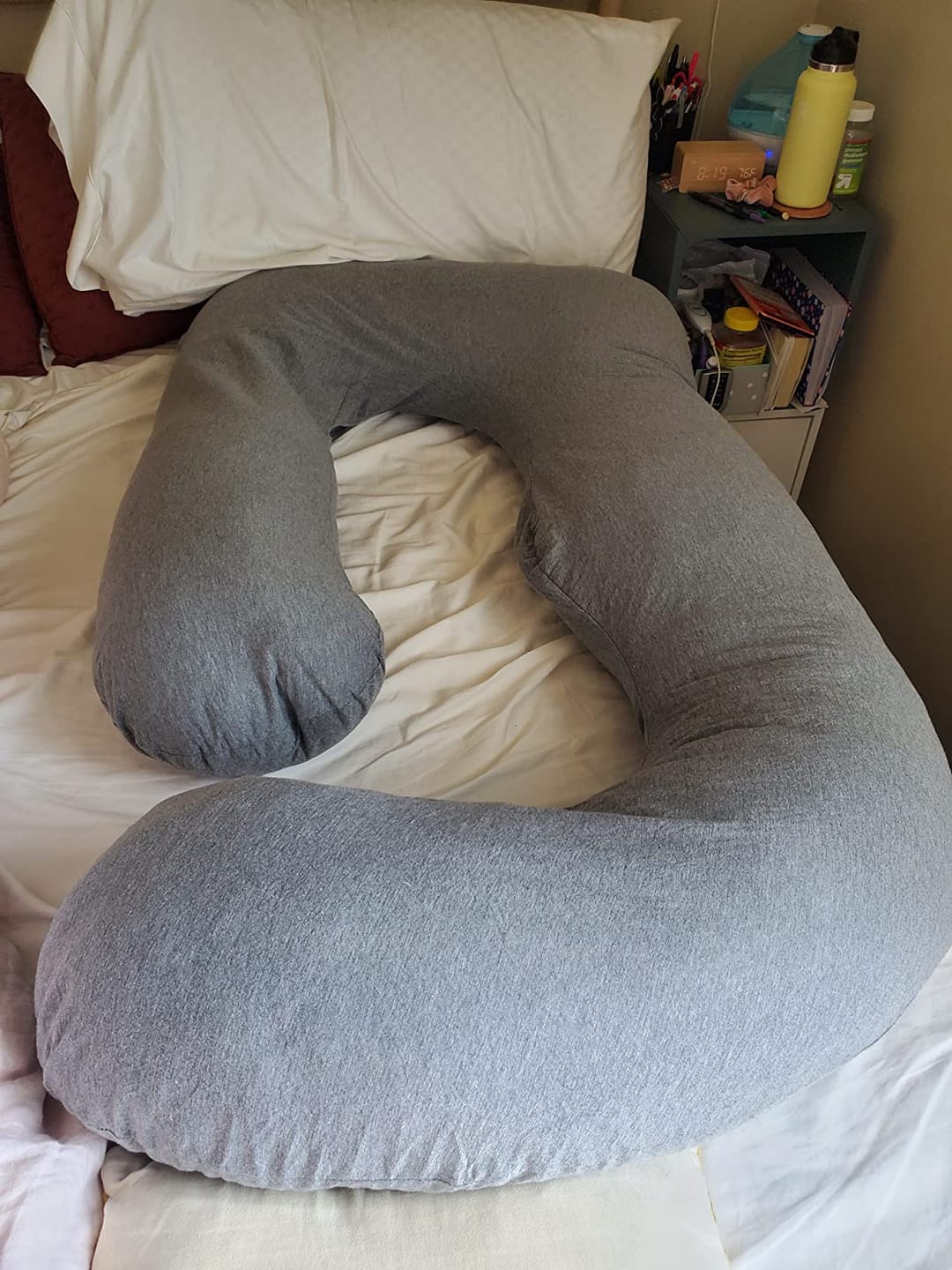 Customer photo review of G-förmiges Ganzkörper-Schwangerschaftskissen – Memory-Foam, Baumwollbezug