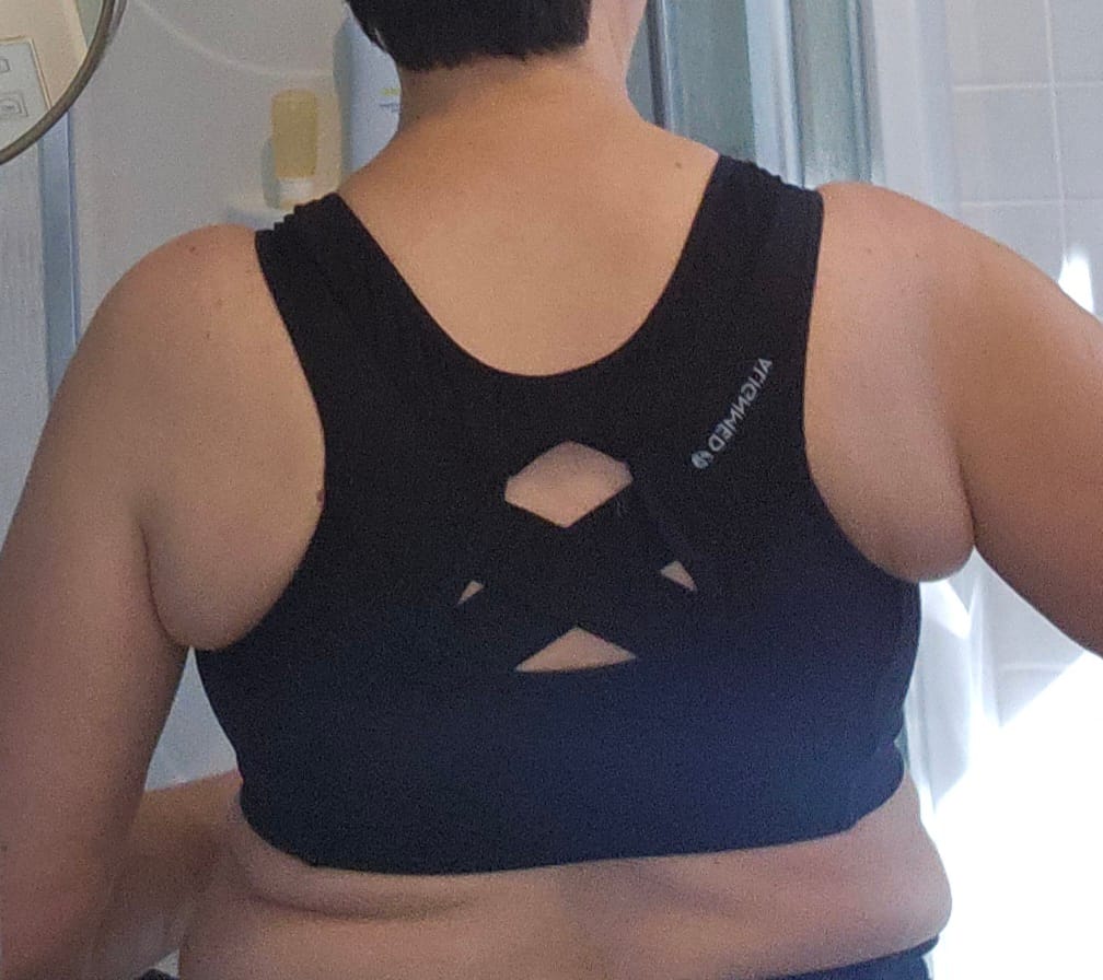 Customer photo review of AlignMe Zipper Posture Sports Bra For Women