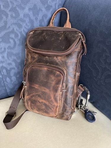 Customer photo review of Buffalo Crazy Horse Leather Sling Bag